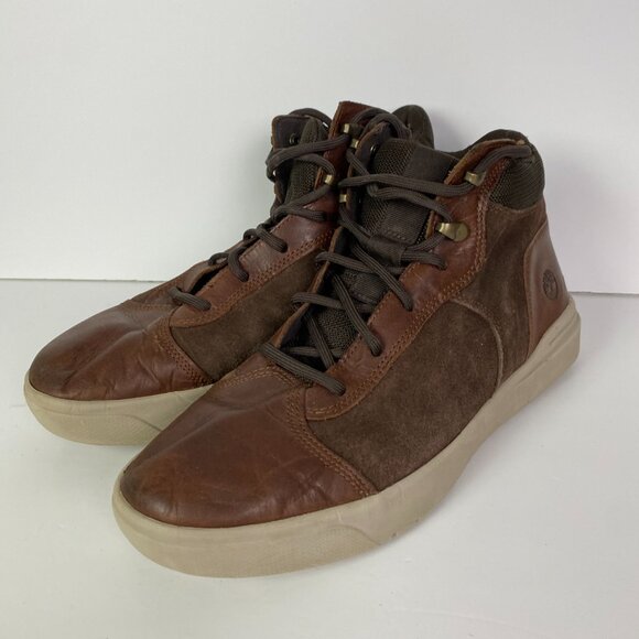 Timberland Seneca Bay Sneaker Boots Men's 10 Brown Leather Mid Top Sneakers - Picture 7 of 16